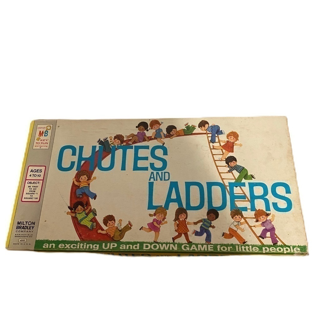 Vintage Chutes and Ladders Board Game 1974 EXCELLENT Milton Bradley